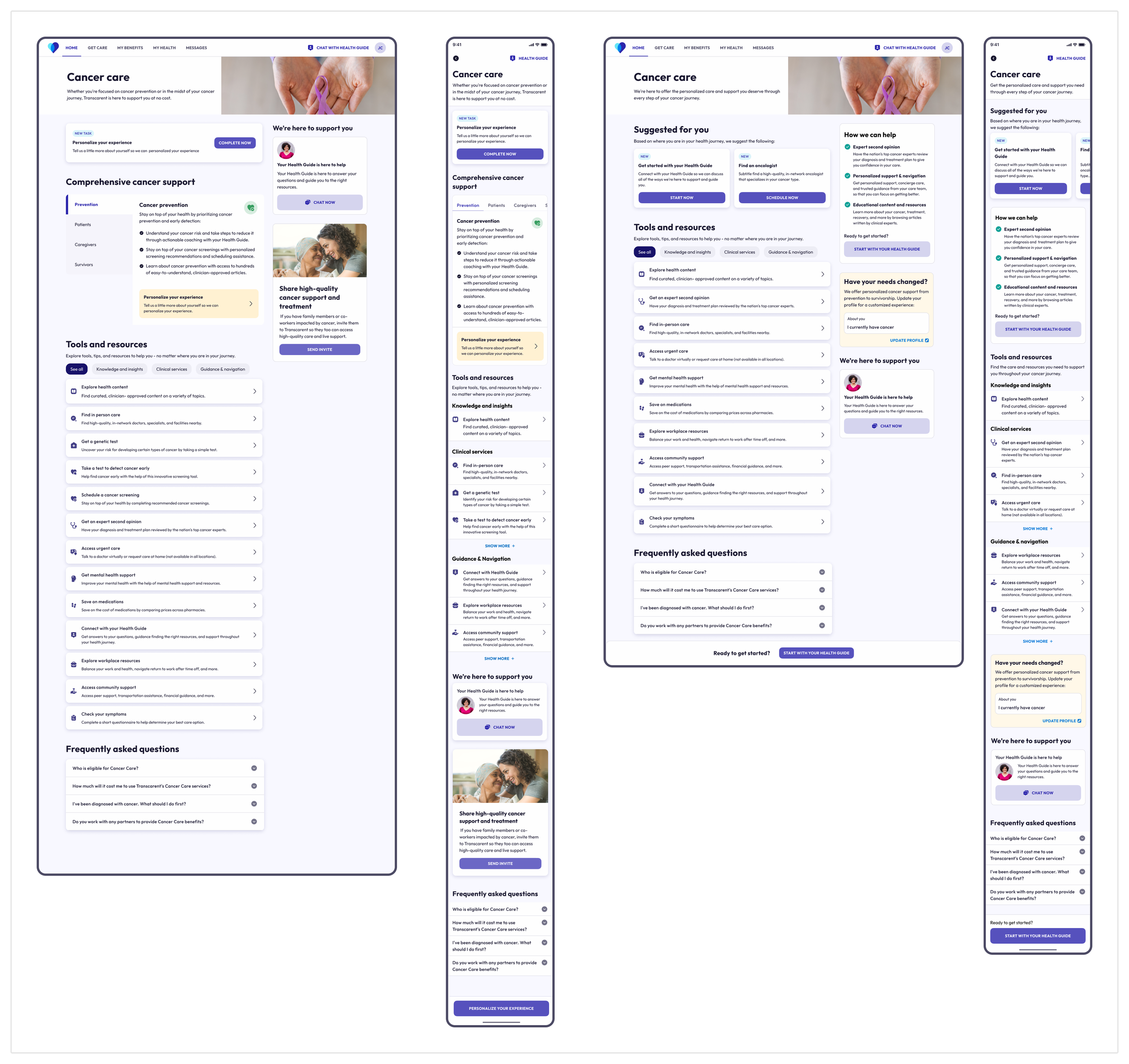 Cancer Care benefit hub, finalized design